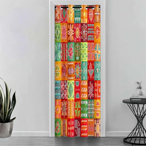 Odot Tende per Interni Porta, Stile Etnico Tende Oscuranti con Occhielli 1 Pannello Isolamento Termico Divisoria per Stanza, per Finestra Pareti Armadio Portico Cucina (Stile Etnico,150x200cm)