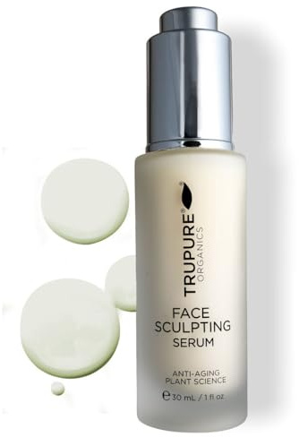 TRUPURE ORGANICS Face Sculpting Serum for Women 55+ | Anti-Aging Lifting Serum for Mature Skin | Plant-Powered Formula for Firmness & Contour | 1 oz