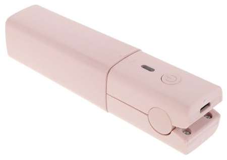 EPIGEIST Portable Mini Hair Straightener and Curling Iron 15w USB Heated Ceramic Adjustable Temperature Travel Hair Curler for Women Peach Pink