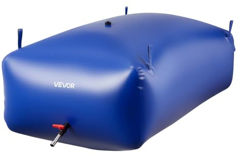 VEVOR Water Storage Bladder 264.2 Gallon Large Capacity Water Bag, Portable & Collapsible Soft Waters Container, Leakproof & Tear-Resistant PVC Emergency Waters Storage Tank for RV Truck & Outdoor Use