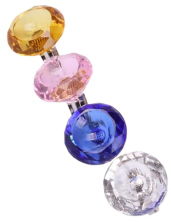 NUOBESTY Wimpernkleber Ringe 4 Stück mit Ergonomischem Design aus Edelstahl und Kristall und Nailart Zubehör und Zufällige Farbe für Wimpernverlängerung für Nagelkunst