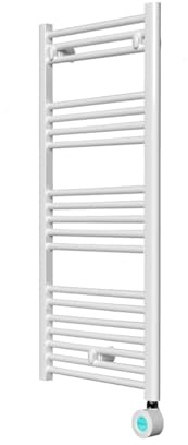 ROINTE Calientatoallas Elba Plus, Secatoallas Eléctrico Digital 19 Tubos, Acero, Blanco RAL 9016, 121.5x50x9.5 cm, 500W, Panel LCD Táctil