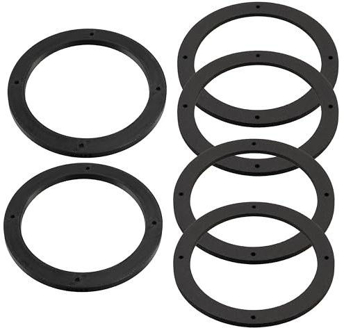AERZETIX - Set med 2 ringar/distansringar för högtalare Ø130 x 8 mm i ABS-plast + 4 tätningar