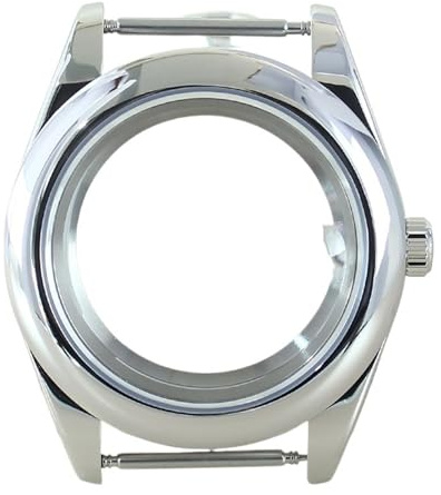 1 st Silverfärgad 39 mm 36 räfflad böjd klockfodral Rem Safir for Miyota 8215 28,5 Urtavla delar(No strap 1,36mm Miyota 8215)