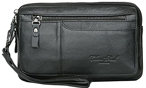 Borsa pack in pelle pochette portafoglio per gli uomini polso cerniera passaporto moneta telefono porta carte organizzatore del polso per viaggi di lavoro casual borsa