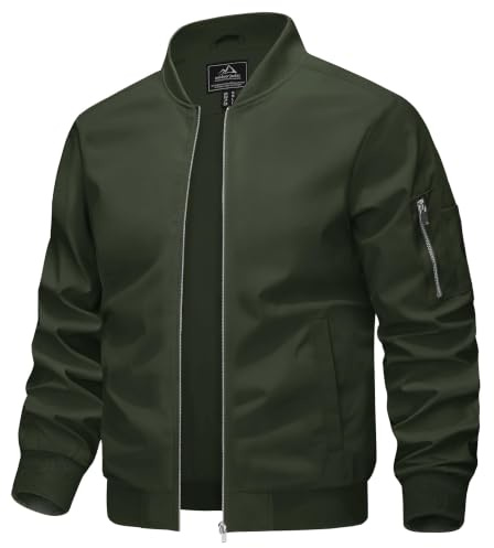 KEFITEVD Mens Lightweight Jacket Casual Bomber Jackets Military Windbreaker with Multi Pockets