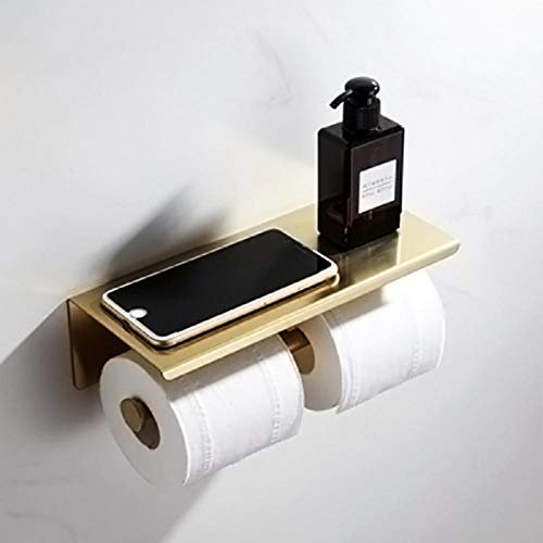 Zhangxiaoshan Porta carta igienica telefono cellulare della casa toilette cassetto vassoio rame a parete doppio porta carta igienica dorata