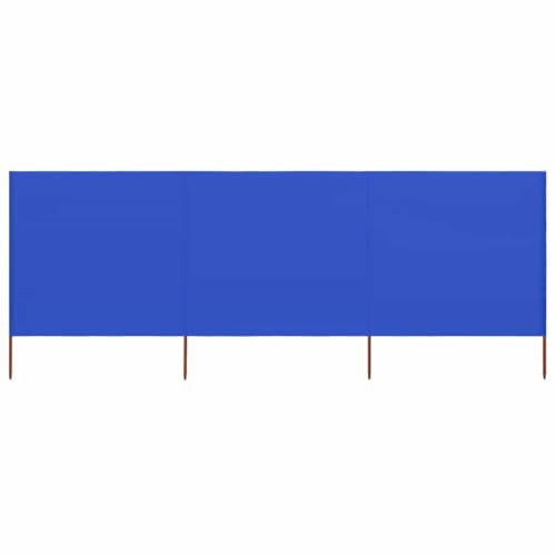 vidaXL Paravent 3 Paneele, Strandschutz, Windschutz, Sichtschutz, Windschutz, Camping, Garten, faltbar, Außenbereich, Stoff, 400 x 120 cm, Azurblau