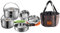 Campingmoon 13-teiliges Camping-Kochgeschirr-Set, Edelstahl, für den Außenbereich, zum Kochen und Kochen, mit Aufbewahrungstasche, MC210