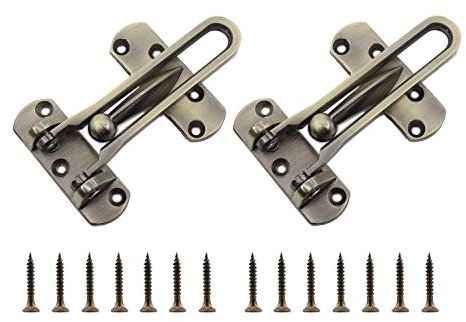 2 Stück Schwingstangen-Türschloss, ULIFESTAR Top-Schloss für Haustür, Edelstahl, Türriegel, Scheunentürschloss, Schuppenschloss, Zaun, Türschloss, Hardware mit Montageschrauben, antike Bronze