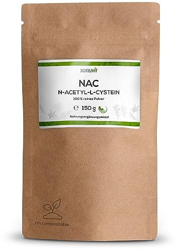 Sanuvit® - NAC Pulver | 150g pro Beutel | 6 Monatsvorrat | N-Acetyl-L-Cystein | Hohe Bioverfügbarkeit und Verträglichkeit | Vegan | Hergestellt in Österreich