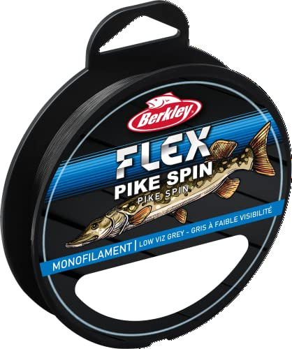 Berkley Flex Pike Spin, Fishing Line, Monofilament, Predator Fishing, Pike, Unisex, Transparant Grey, 0.25mm | 4.8kg | 11lb | 300m | 330yd