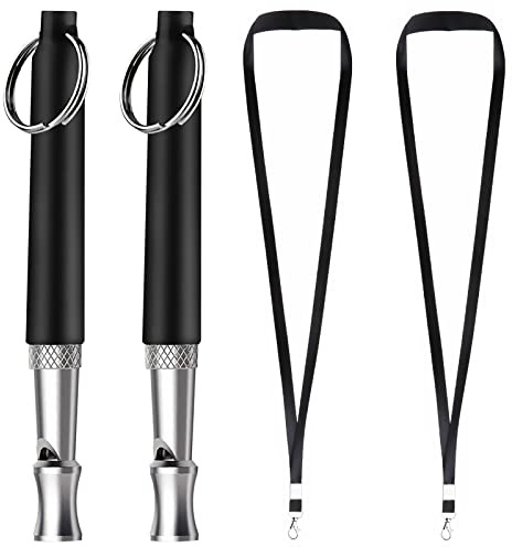 YUTOU 2 Stück Hundepfeife Professionelle Ultraschall Pfeife Hunde Trainingpfeife mit Lanyard und Einstellbaren Frequenzen für Hundetraining Rückruf und Aufhören zu Bellen