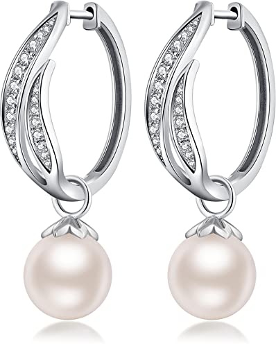 Perlen Ohrringe, Perlenohrringe Hängend, Creolen Mit Perlen, Perlen Ohrringe Hänger, Ohrringe Mit Perlen, Perlen Ohrringe Silber 925, Echte Perlen Ohrringe Damen, Perlenohrringe Silber 925 Hängend