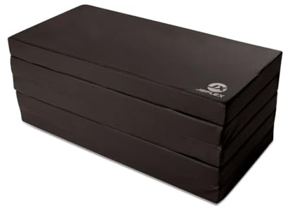 Jeflex - schwarze klappbare Weichbodenmatte & Turnmatte 250 x 100 x 8 cm MADE IN GERMANY/faltbare Gymnastikmatte/platzsparende Fitnessmatte & faltbare Yogamatte/dicke Sportmatte für Kinderzimmer