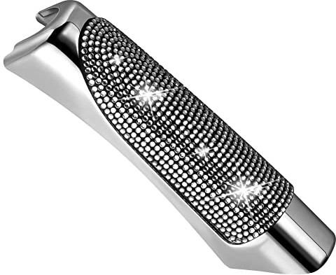 JSCARLIFE Bling Crystal Auto-Handbremsabdeckung, Universelle Dekoration, Glitzer, Diamant, Handbremse, Schutzhülle, Autoinnenraum-Styling für Auto, LKW (Weiß)