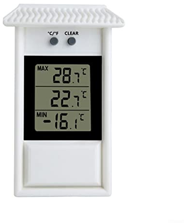 Oniissy Thermomètre numérique affichage max min pour serre, jardin, intérieur, extérieur, mur