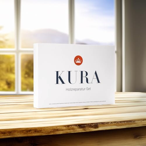 KURA all-in-1 Holz Reparaturset zum einfachen Ausbessern von Schäden, Kratzer & Löcher in Holzoberflächen I das erprobte Parkett Reparaturset Buche & weitere Holzarten mit hochwertigen Hartwachs