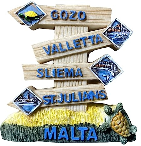 Valletta Gozo Malta Segnale stradale creativo frigorifero magnete souvenir da viaggio 3D decorazione frigorifero adesivo magnetico collezione artigianale