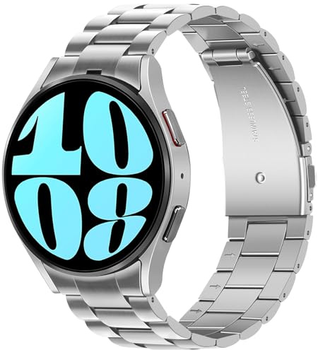Anlinser Kompatibel mit Samsung Galaxy Watch 7/6/5/4/FE Armband 44mm 40mm | Für Galaxy Watch 6 Classic 43mm 47mm, Kein Gap Metal -Ersatzarmband Kompatibel mit Galaxy Watch 5 Pro/4 Classic, Silber