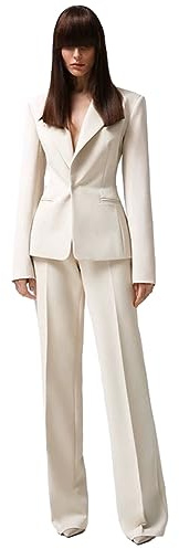 Yaflonjaa Donna Abito Festa Prom Affari Casual Giacca&Pantaloni Smoking