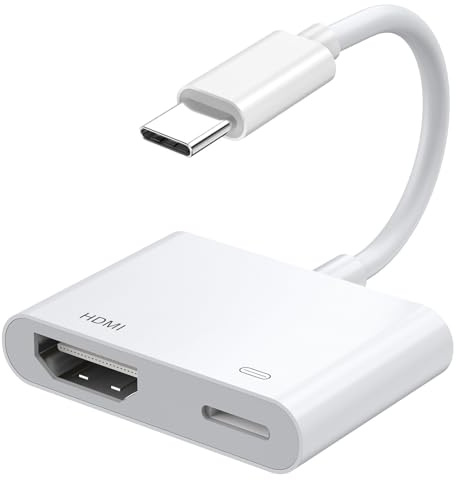 Adaptateur AV numérique USB C vers HDMI pour iPhone 16 Adaptateur AV de synchronisation audio et vidéo 16 15,1080P avec connecteur de charge pour iPhone 16/16 Plus/16 Pro/16 Pro Max/15/15 Plus, S23