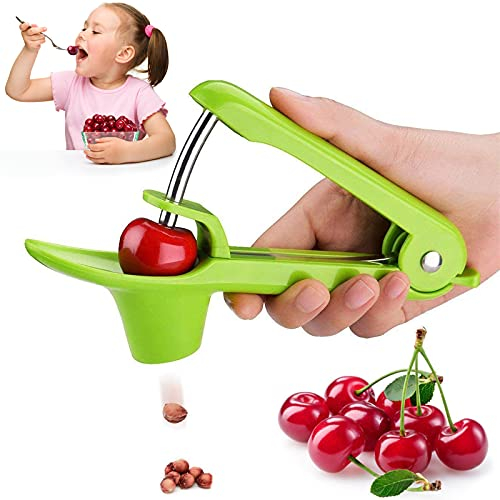 Axpsw Cherry Pitter Tool,Cherry Pitter Cherry Stone Remover Tool for Making Cherry Jam Cherries Corer Pitter Tool,Cherry Pitter Olive Pitter with Space-Saving Lock Design