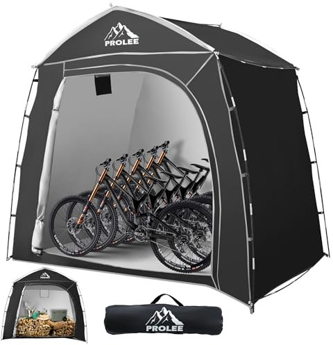 Prolee Bike Storage 7.3 x 5ft, Outside Storage Waterproof Oxford Fabric for 4 Bikes, Bike Shed, Garden Sheds & Outdoor Storage, Black