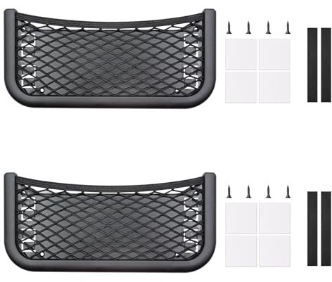 Scettar Red de almacenamiento para coche, 2 unidades, 26 x 12 cm, red de almacenamiento para caravana, maletero, accesorios adecuados para caravanas, autocaravanas, camiones, con tornillos