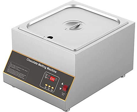 SmPinnaA Macchina per Temperare Il Cioccolato, Scaldavivande Elettrico Commerciale in Acciaio Inossidabile Scaldavivande Riscaldato Professionale con Coperchio per Catering Ristorante Mens