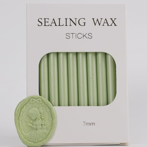 Candy Green Wax Seal Sticks, Atopbb 26pcs Klebepistole Wachs Seal Sticks für Wachs Seal Stempel, Mini WachsSeal GunSticks für 0.28'' Klebepistole Hochzeitseinladungen, Karten Umschläge (Candy Green)