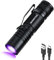 Torcia UV ricaricabile – Mini lampada LED UV luce nera torcia elettrica 395 nm zoomabile luce ultravioletta torch per esami delle urine di animali domestici, controllo delle banconote e avventure