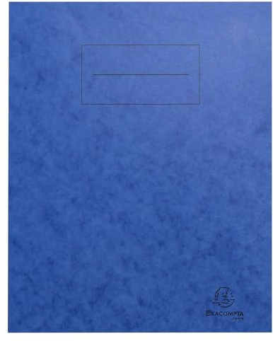 Exacompta - Ref. 32122E - Packung mit 10 Heftumschlägen 17 x 22 cm aus echtem Glanzkarton mit Beschriftungsfeld - Ideal für Schule, Hochschule, Universitäten - Farbe Blau