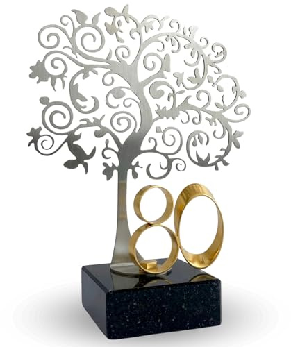 JOYERIA EL FARO Placa Conmemorativa Personalizada 80 cumpleaños | Regalo Original de cumpleaños, Con Grabado, Estuche Premium, Detalle único y Especial