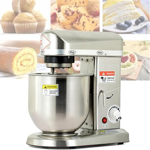 Batidora De Varillas, 500W Batidora De Varillas Profesional Con Bol, Batidor Y Gancho Para Masa, Control De Velocidad Libre De 3 Velocidades, Diseño De Inclinación Trasera De 45° Para Pan Y Pasteles