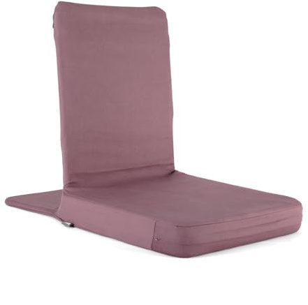 Bodhi Mandir Bodenstuhl XL | Meditationsstuhl mit dickem Sitzkissen | Komfortabler Bodensessel mit gepolsterter Rückenlehne | Waschbarer Bezug | Ideal für Freizeit, Yoga & Meditation (Dusty Purple)