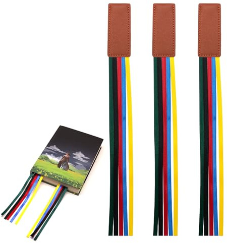 3 Stück Lesezeichen,Bookmark, Band,Mit Gummiband,Bibel Lesebändchen,Kunstleder Set Mit 5 Bunt Bändern,Bibel-Lesezeichen,Bibel Seiten Band Buchmarkierungen Set,für Bücher,Büro Lesen Briefpapier Roman