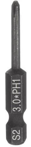 sourcing map #1 Embout de tournevis cruciforme PH1 6,35 mm tige hexagonale 50 mm de long tige de 0,3 cm Forets à tête cruciforme magnétique en acier S2 Tournevis industriel Outils électriques Noir