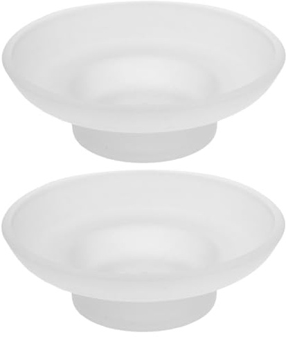 VALICLUD 2 Pezzi Portasapone in Vetro Trasparente Rotondo Con Design Autodrenante Per Bagno E Cucina 4.33X4.33X1.50In Elegante Piattino Universale Per Accessori Bagno