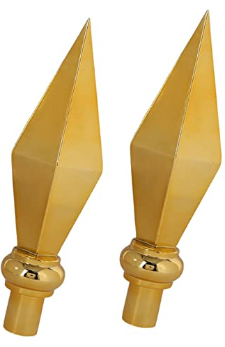 TOYANDONA 2pcs Gold Flag Pole Toppers Aluminum Finial Decorative Flagpole Accessories Garden Ornament Easy Installation for Meeting Halls and Ceremonial Use