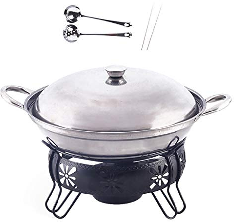 Multifunktionale Kohlegrill, BBQ Grill Rauchfreier Alkohol Herd Topf mit Deckel & Utensilien Indoor Outdoor 22/24/26cm(22cm*22cm)