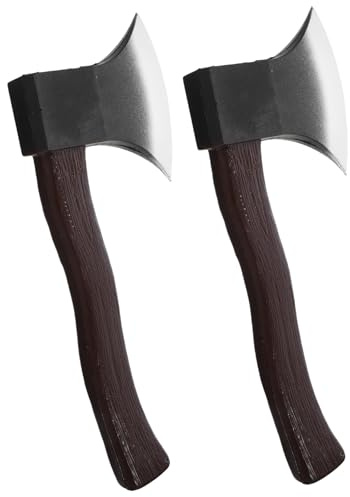 Healeved 2 Pezzi Asce Simulate Accessorio Halloween Cosplay Prop per Performance Sceniche e Realistico