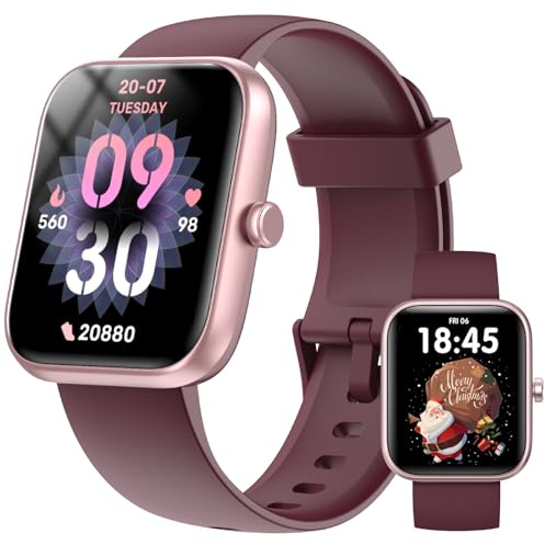 Reloj Inteligente Hombre Mujer Konitee, Smartwatch con Llamadas Bluetooth, 1.83 Pulsera Actividad con Whatsapp Mensajes, 110+ Modos Deportivo, SpO2/Sueño/Pulsómetro, Impermeable IP68 para iOS/Android
