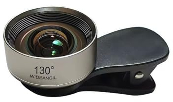 Obiettivo per fotocamera del telefono, largo 130 gradi, con clip a sgancio rapido, anti distorsione, per la maggior parte dei dispositivi mobili