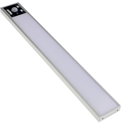 TOBBOMEY Lampada LED Sottopensile Sensore di Movimento Ricaricabile Luce Sottobanco Armadio con Alluminio Ultrasottile e Cambio Colore per Cucina Corridoio Camera