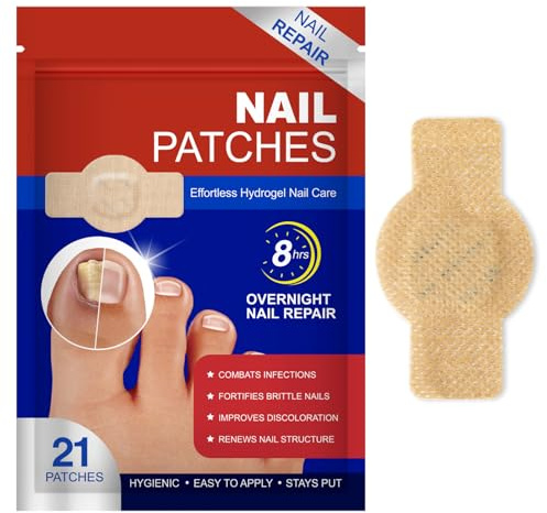 Nagelpflege-Pflaster für Zehen (21 Stück) – Schonende Pads zur täglichen Nagelpflege – Vielseitige Zehennagel-Pflegefolien zur Unterstützung eines gepflegten Nagelbilds