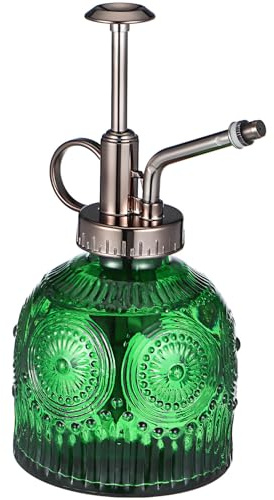 SEWACC Glas Pflanzensprühflasche Klein mit Grünem Kupfersprüher rutschfest Präziser Sprühkopf für Zimmerpflanzen und Gartenpflege