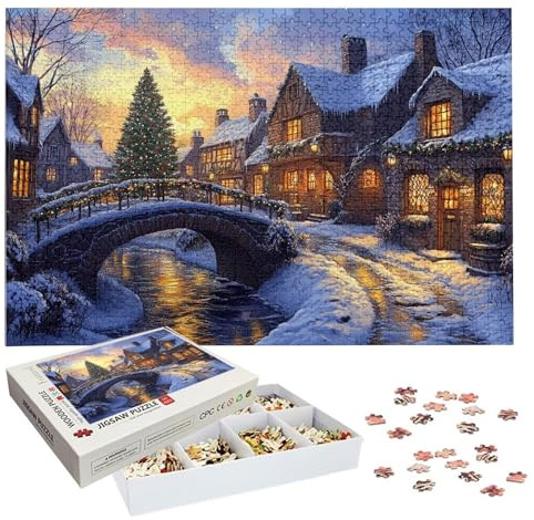 Puzzle 3000 Teile, Weihnachten Puzzle 3000 Teile Erwachsene, Schneemann Holzpuzzle Erwachsene, EIN Herausforderndes Rätsel, Puzzlespiele für Die Ganze Familie, Holzpuzzle für Deko Wohnzimmer, H-2621