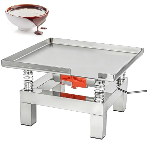HCAUYNN Mesa de Vibración Hormigón 35x35 cm Banco de Pruebas Vibrante Modelo Sacudidor Yeso con Soporte Ajustable, Mesa Vibrante Acero Inoxidable para Moldes de Hormigón y Resina 13.8x13.8in/35x35cm