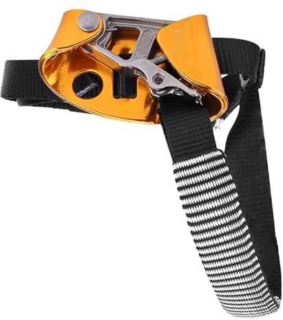 Generisch Baumkletterausrüstung – Fußsteigklemme, Outdoor-Kletterausrüstung für Baumpfleger, Abseilausrüstung, Links schwarz rechts orange Gerät | Fußsteigklemme für 8–13 mm Seil, Feuerrettung, Mot